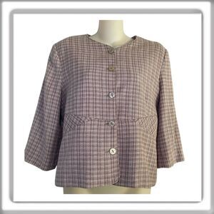 Tristan and Iseut Short Jacket Blazer Lined 3/4 Sleeve Rose Career Size Large